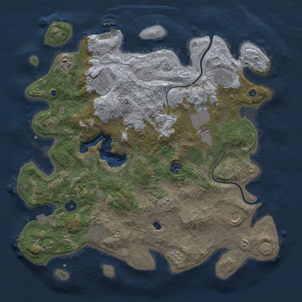 Rust Map: Procedural Map, Size: 4000, Seed: 1479789973, 13 Monuments