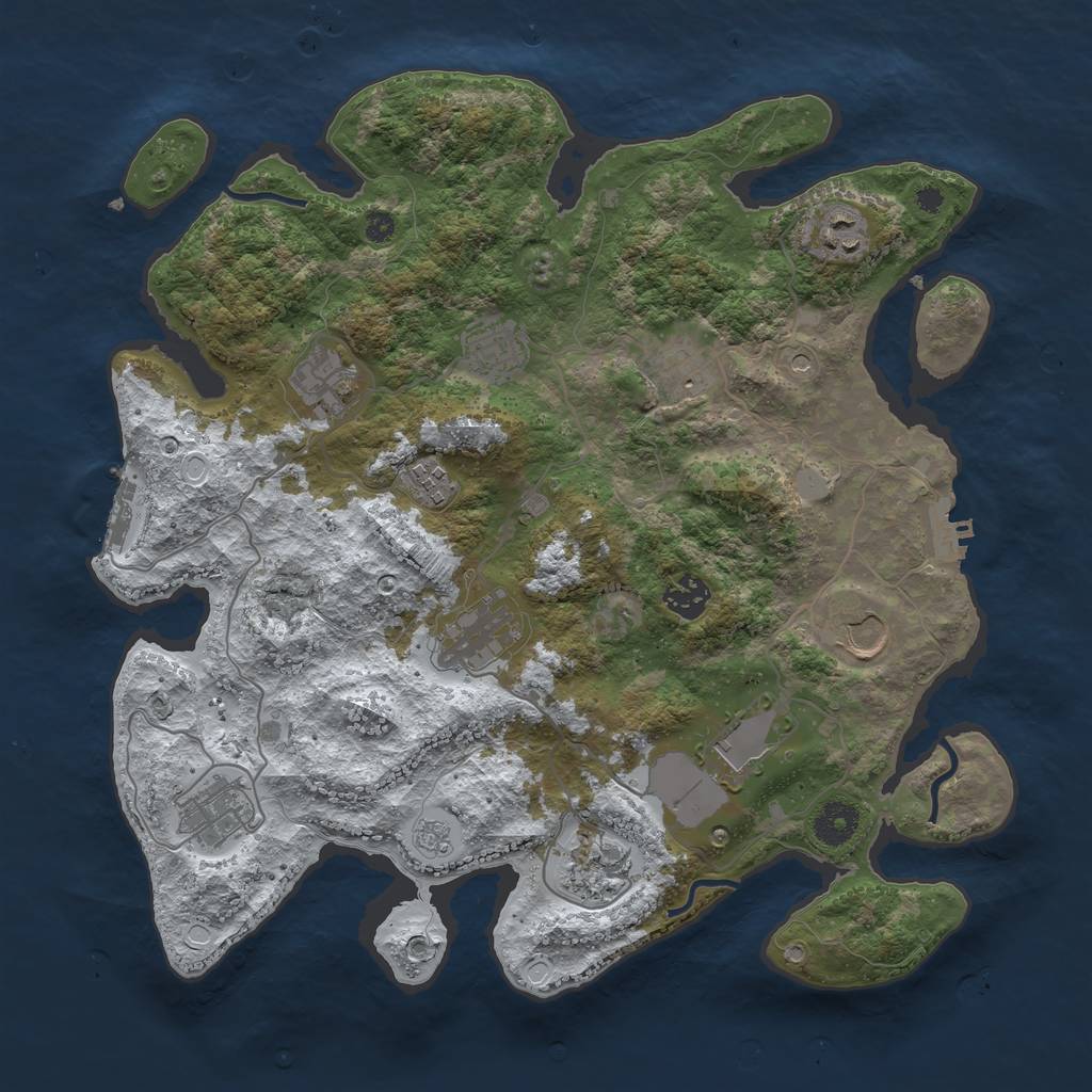 Rust Map: Procedural Map, Size: 3700, Seed: 892026616, 20 Monuments