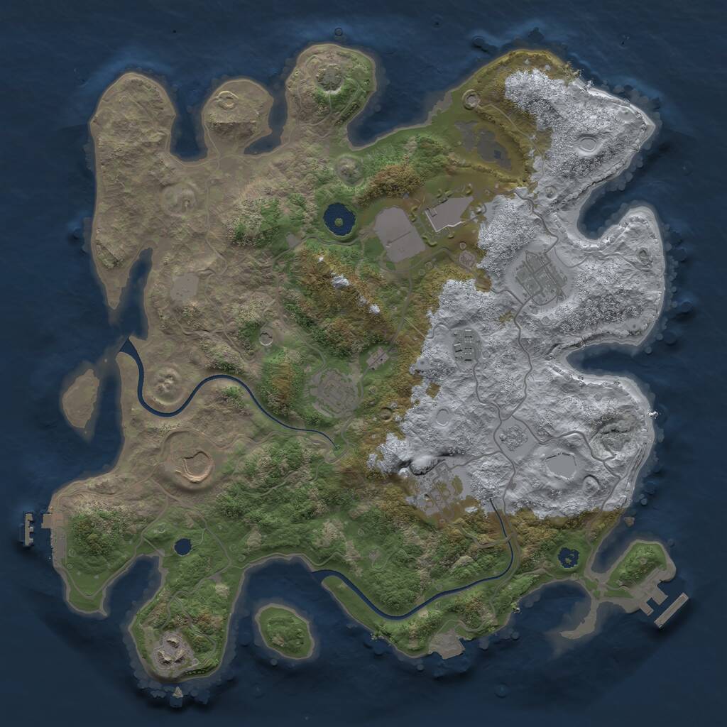 Rust Map: Procedural Map, Size: 3500, Seed: 1587807840, 13 Monuments