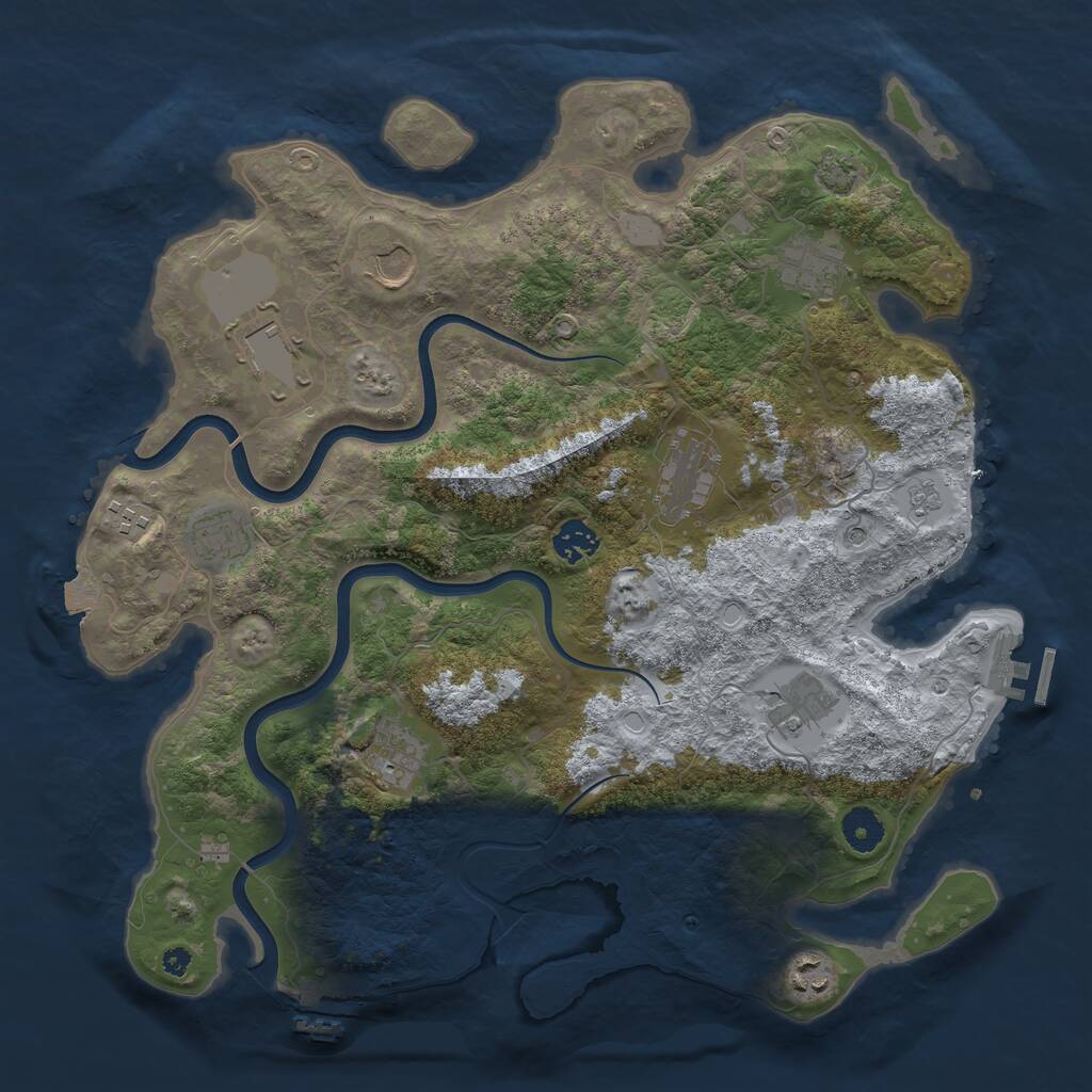 Rust Map: Procedural Map, Size: 3850, Seed: 88379769, 16 Monuments