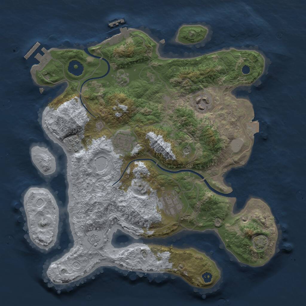 Rust Map: Procedural Map, Size: 3000, Seed: 81461869, 10 Monuments