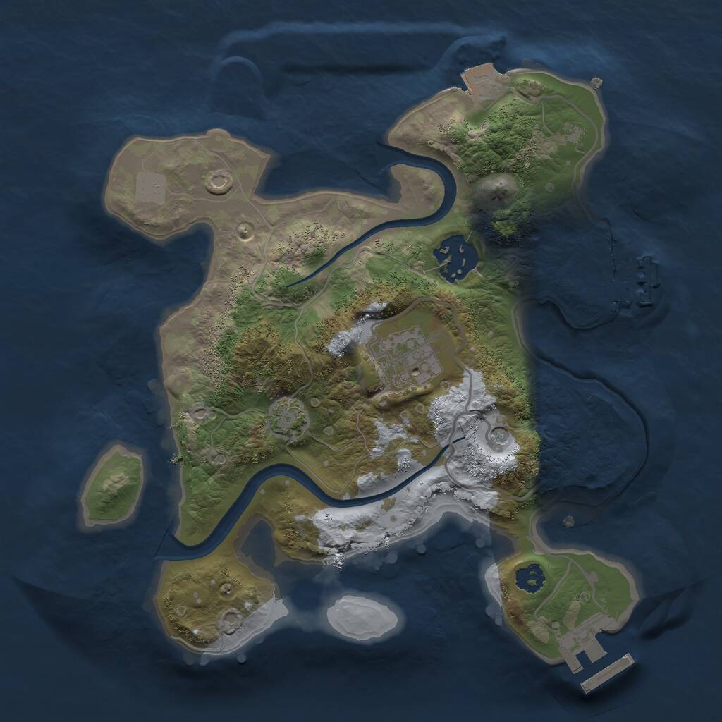Rust Map: Procedural Map, Size: 2500, Seed: 675880557, 7 Monuments