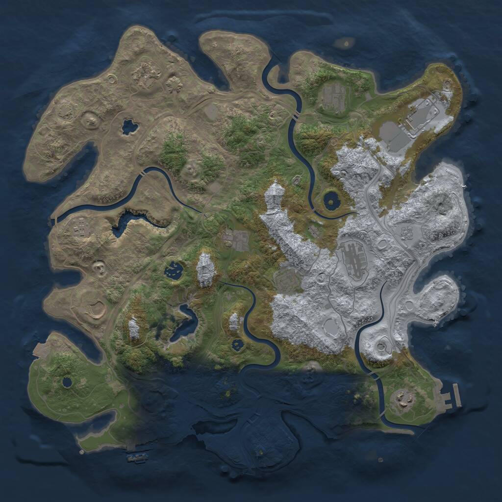 Rust Map: Procedural Map, Size: 4250, Seed: 819509708, 16 Monuments