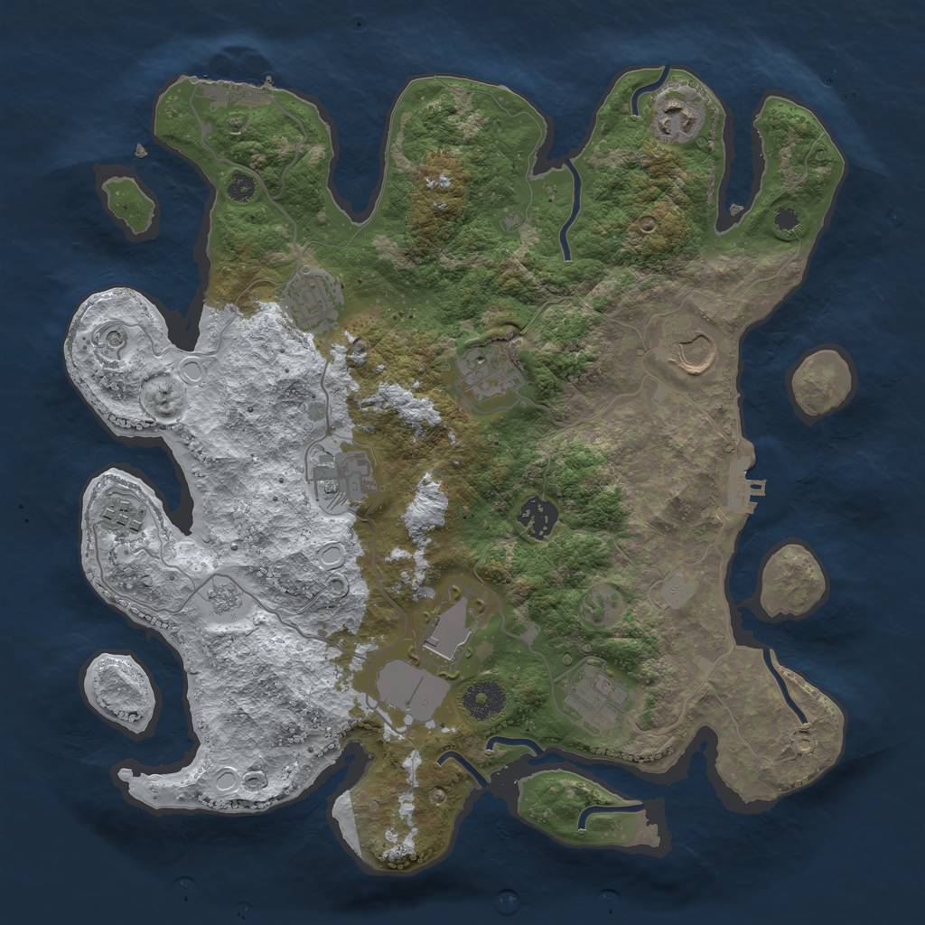 Rust Map: Procedural Map, Size: 3500, Seed: 20220629, 18 Monuments