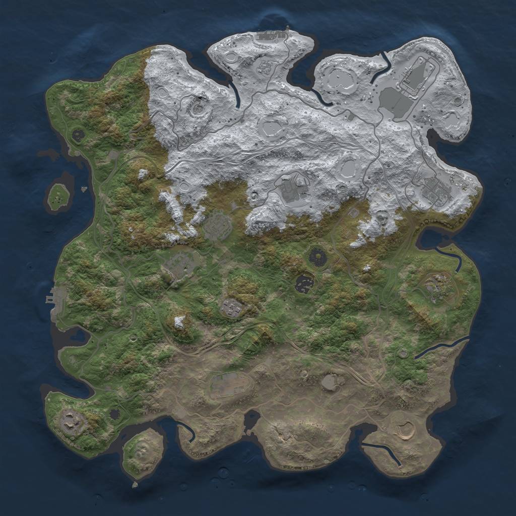 Rust Map: Procedural Map, Size: 4250, Seed: 1986144887, 20 Monuments