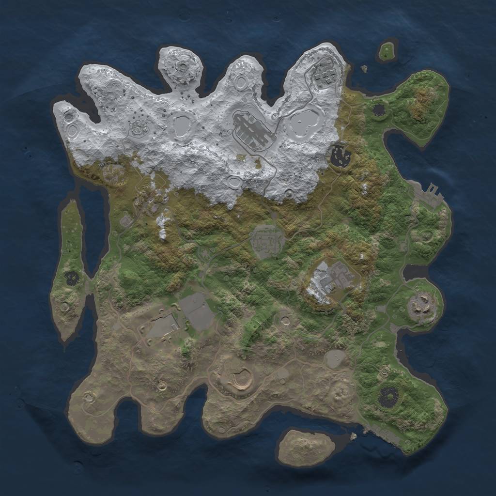 Rust Map: Procedural Map, Size: 3500, Seed: 23141, 18 Monuments