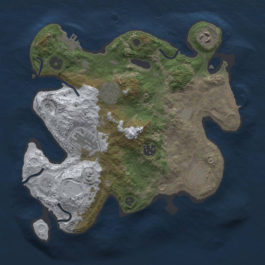 Rust Map: Procedural Map, Size: 3000, Seed: 237127, 14 Monuments