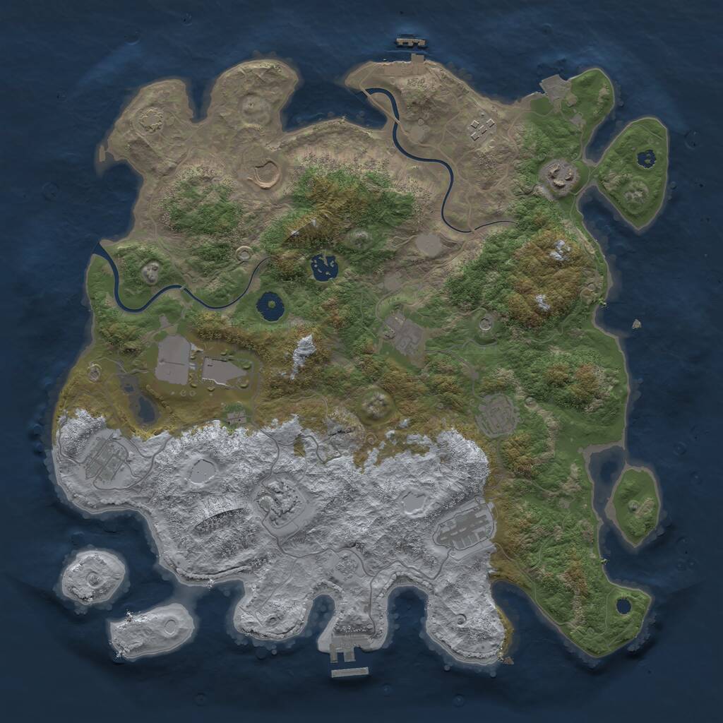 Rust Map: Procedural Map, Size: 3941, Seed: 941, 16 Monuments