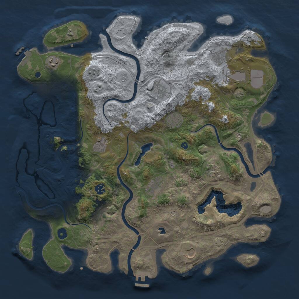 Rust Map: Procedural Map, Size: 4250, Seed: 1900248196, 17 Monuments