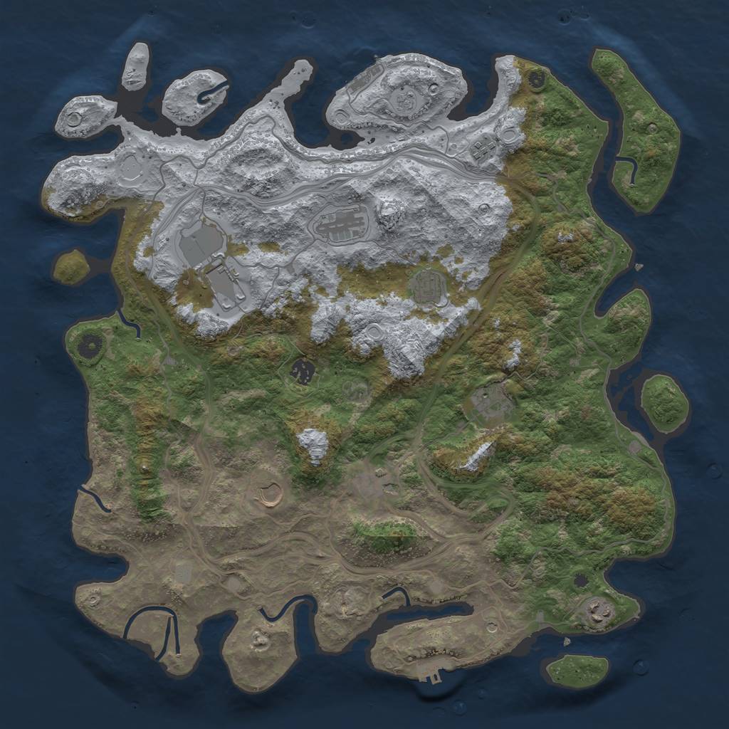 Rust Map: Procedural Map, Size: 4500, Seed: 20220602, 18 Monuments