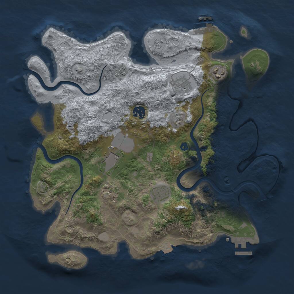 Rust Map: Procedural Map, Size: 3500, Seed: 15022021, 13 Monuments