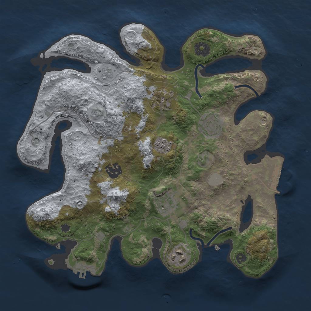 Rust Map: Procedural Map, Size: 3000, Seed: 18978, 15 Monuments