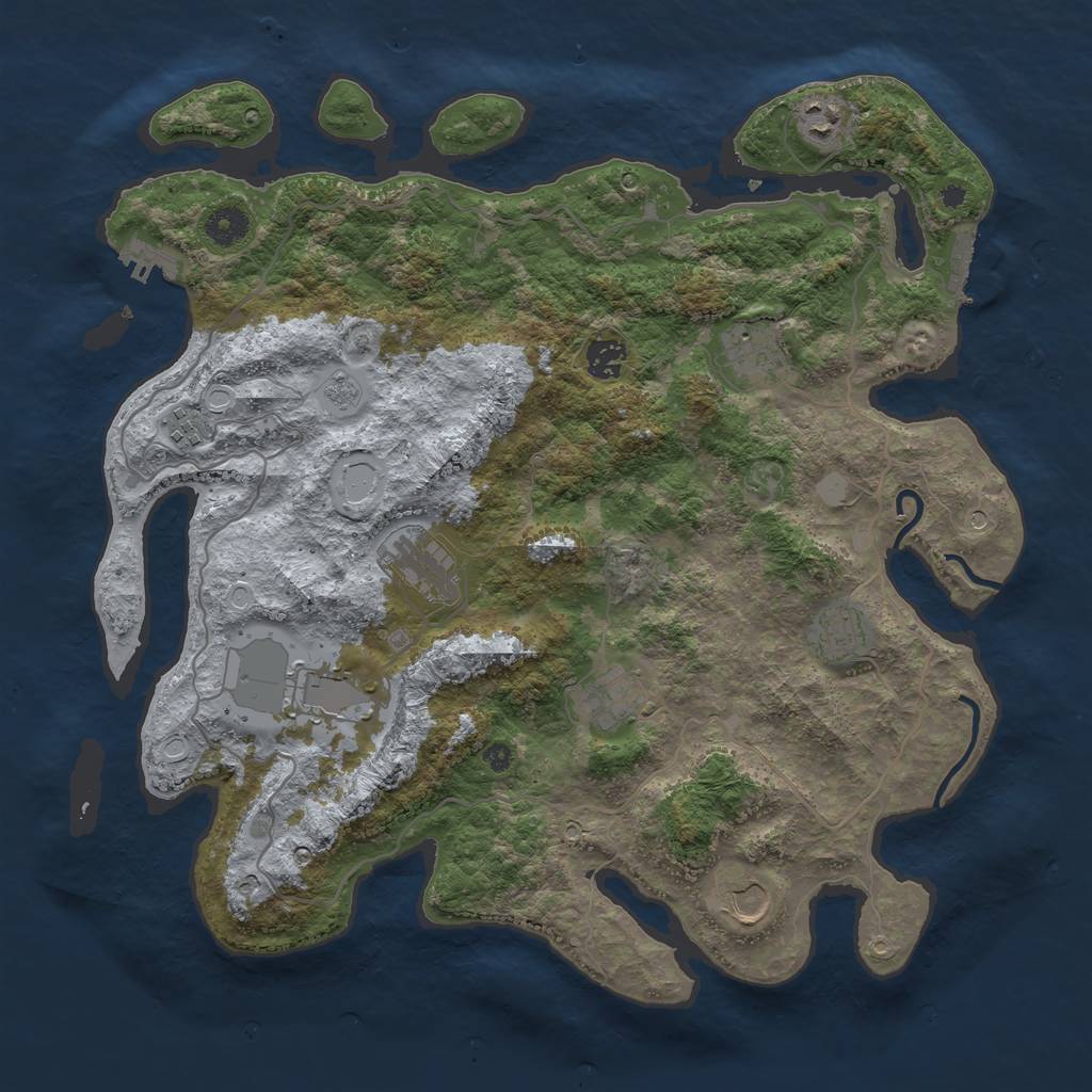 Rust Map: Procedural Map, Size: 4000, Seed: 895099, 16 Monuments