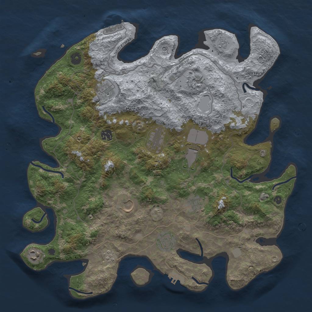 Rust Map: Procedural Map, Size: 4000, Seed: 62059, 19 Monuments