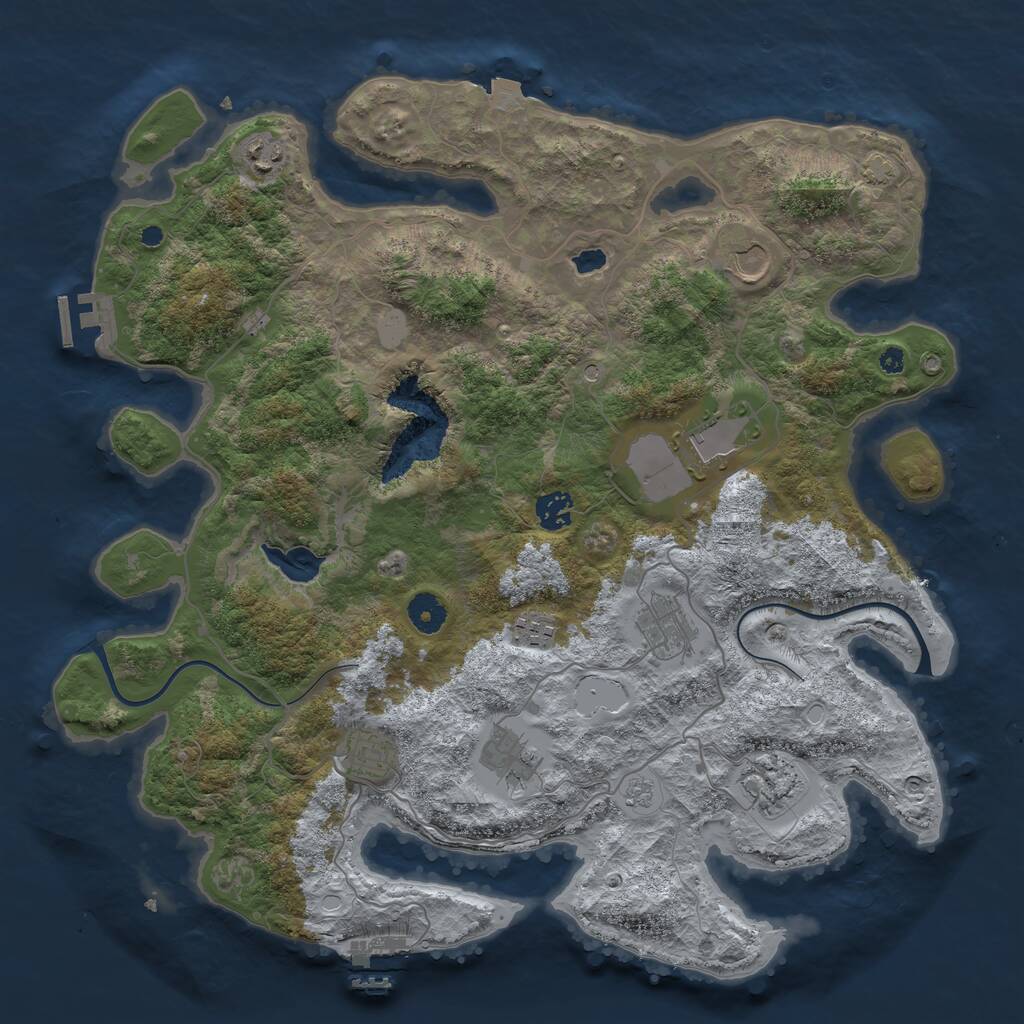 Rust Map: Procedural Map, Size: 4000, Seed: 253346, 15 Monuments