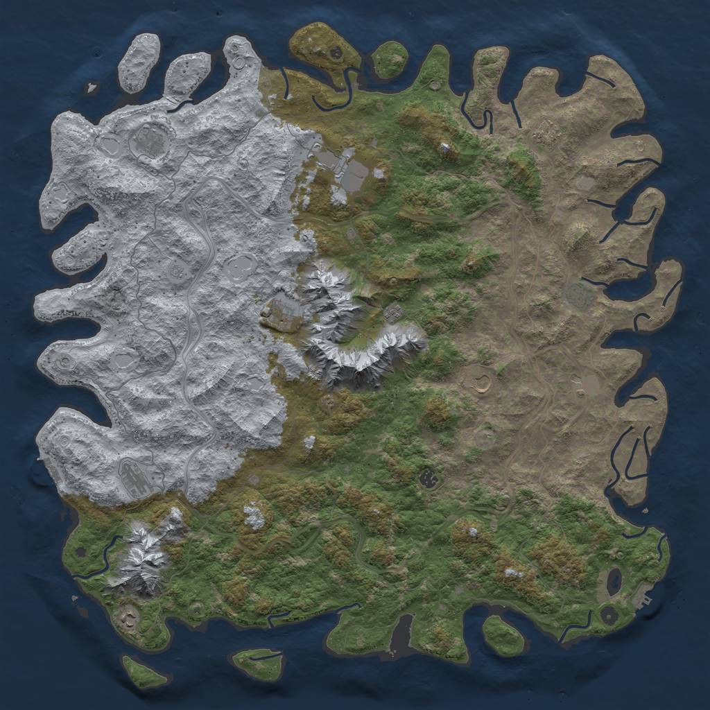 Rust Map: Procedural Map, Size: 6000, Seed: 949424926, 18 Monuments
