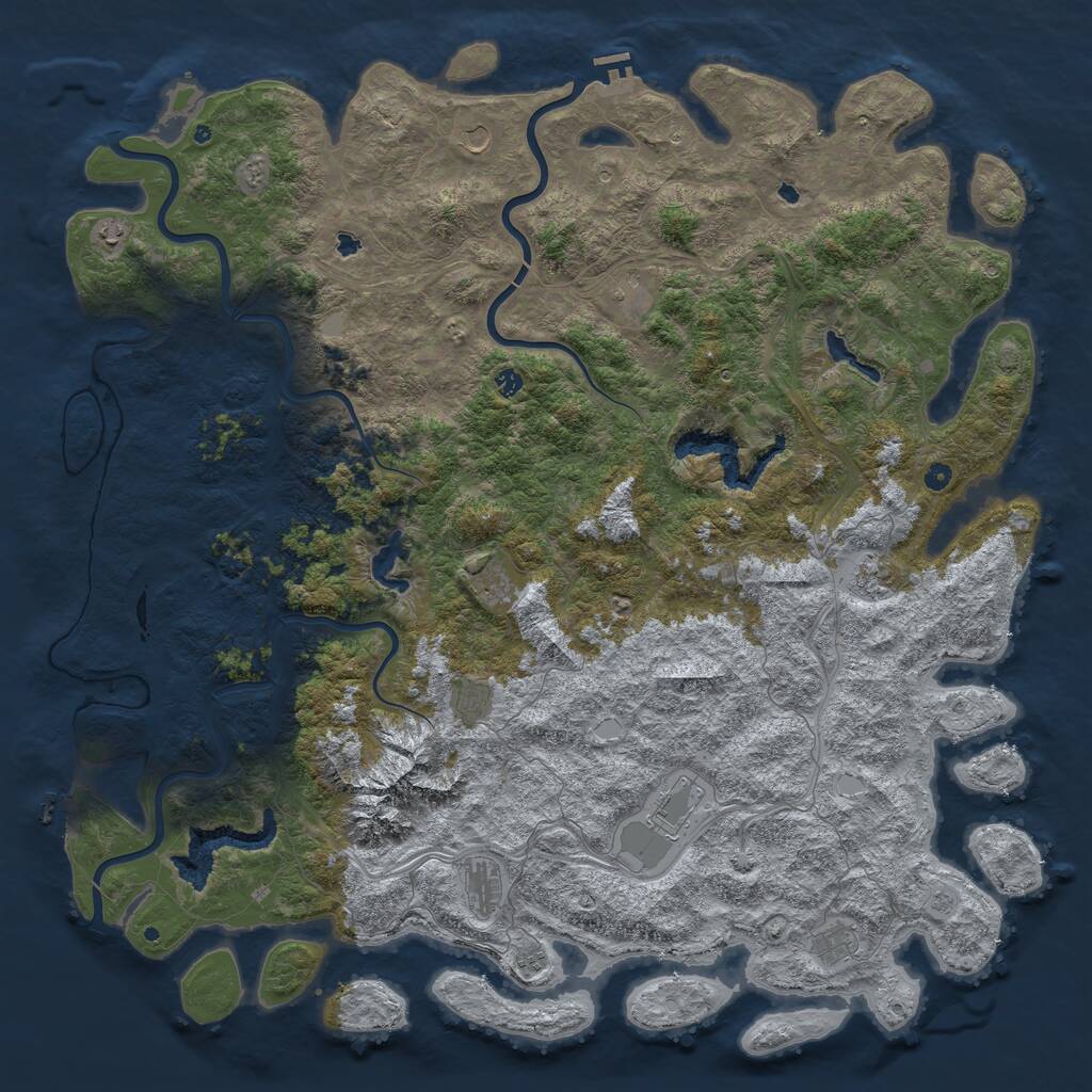 Rust Map: Procedural Map, Size: 6000, Seed: 1312202020, 17 Monuments