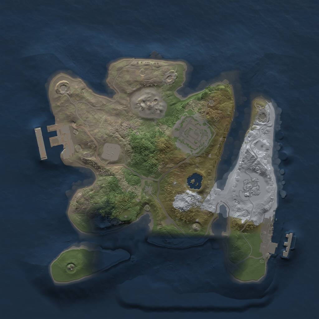 Rust Map: Procedural Map, Size: 2000, Seed: 14318, 5 Monuments