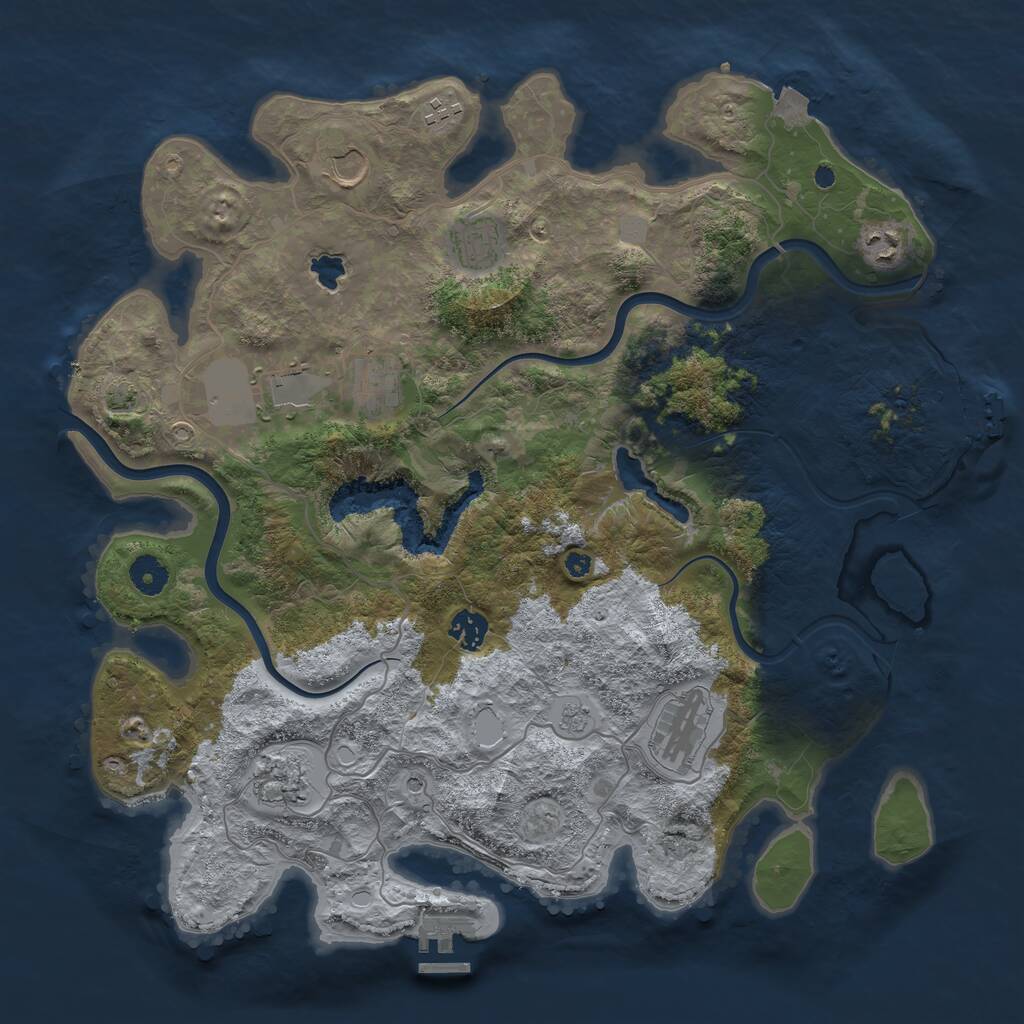 Rust Map: Procedural Map, Size: 4000, Seed: 1127089228, 15 Monuments