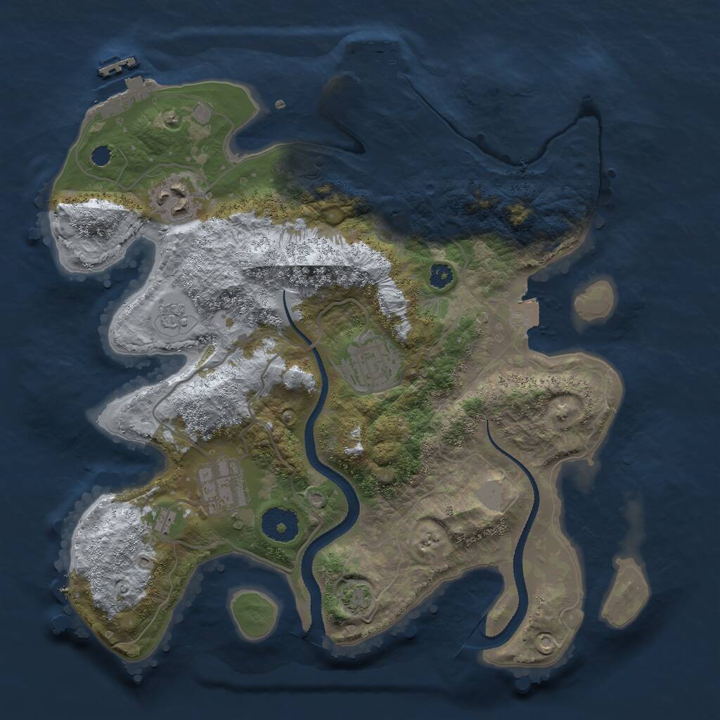 Rust Map: Procedural Map, Size: 3000, Seed: 15562, 8 Monuments