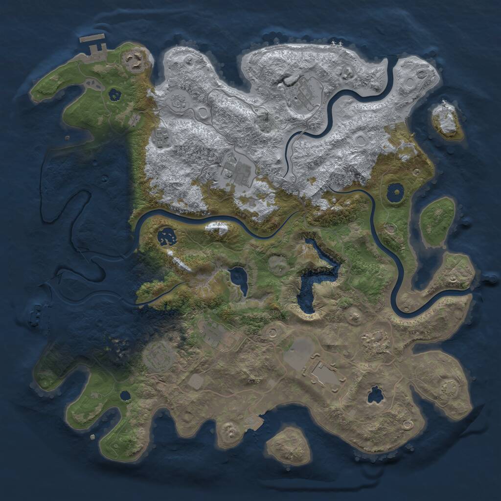 Rust Map: Procedural Map, Size: 4000, Seed: 9470, 15 Monuments