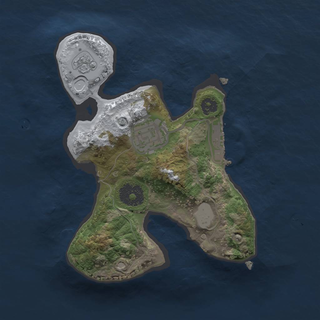 Rust Map: Procedural Map, Size: 2000, Seed: 680254274, 8 Monuments