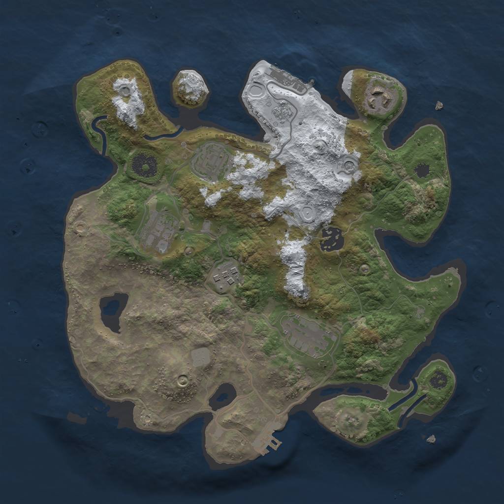 Rust Map: Procedural Map, Size: 3000, Seed: 18974, 15 Monuments