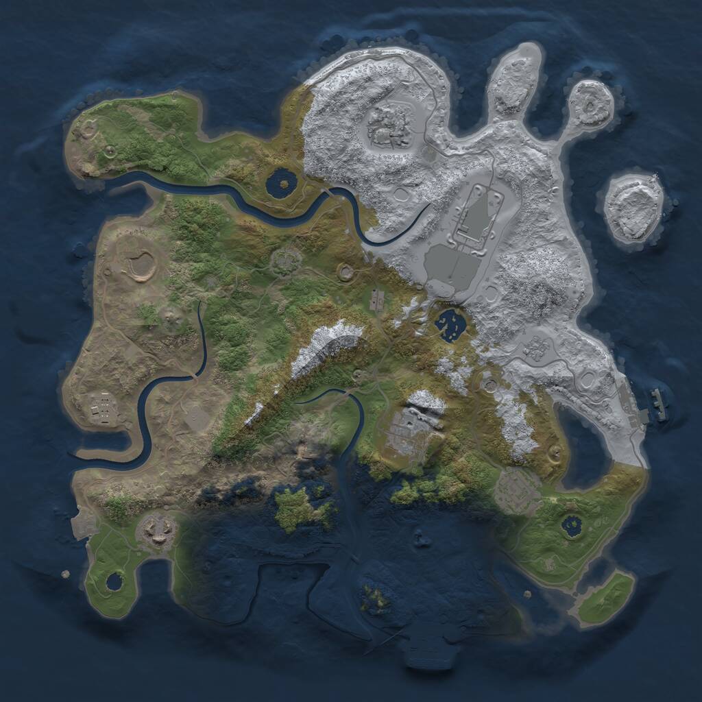 Rust Map: Procedural Map, Size: 3500, Seed: 276558, 14 Monuments