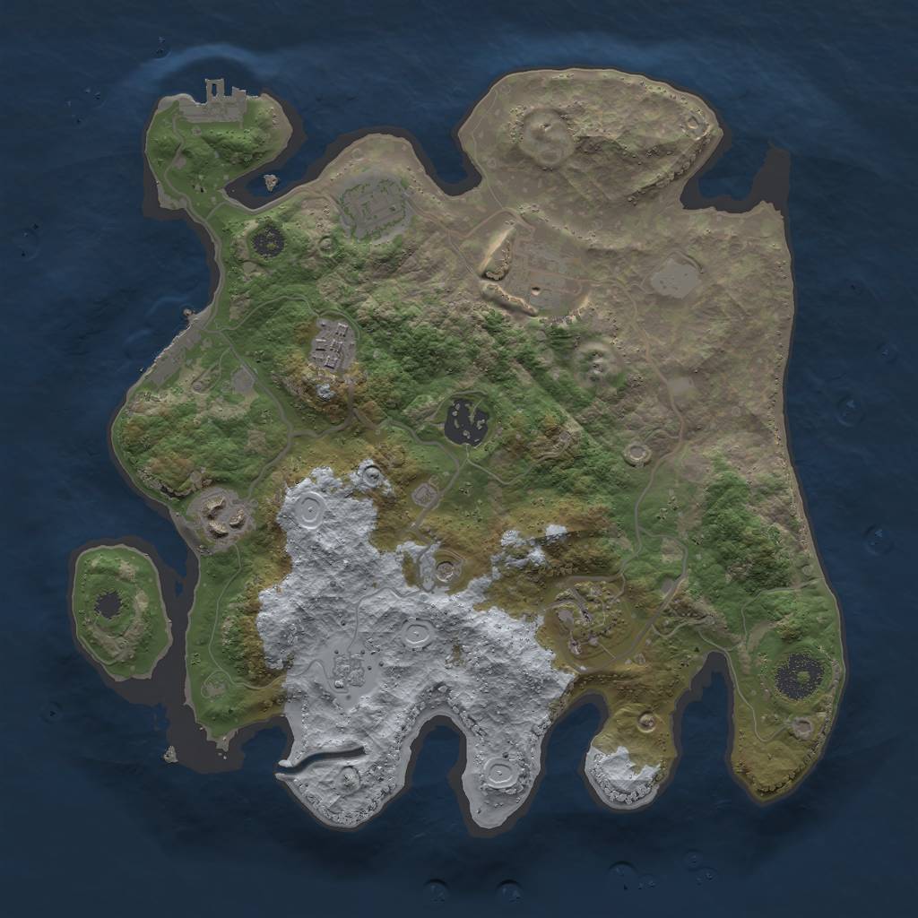 Rust Map: Procedural Map, Size: 3000, Seed: 680852468, 15 Monuments