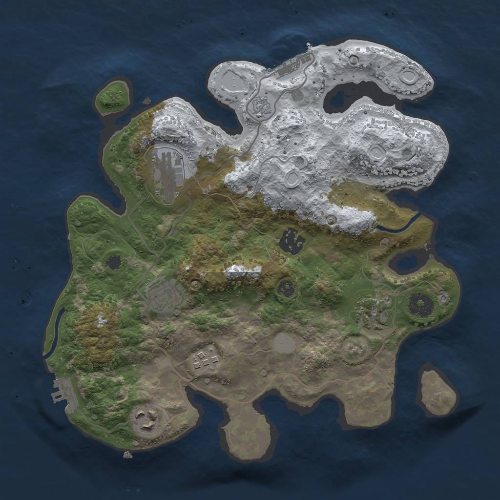 Rust Map: Procedural Map, Size: 3000, Seed: 12753902, 14 Monuments