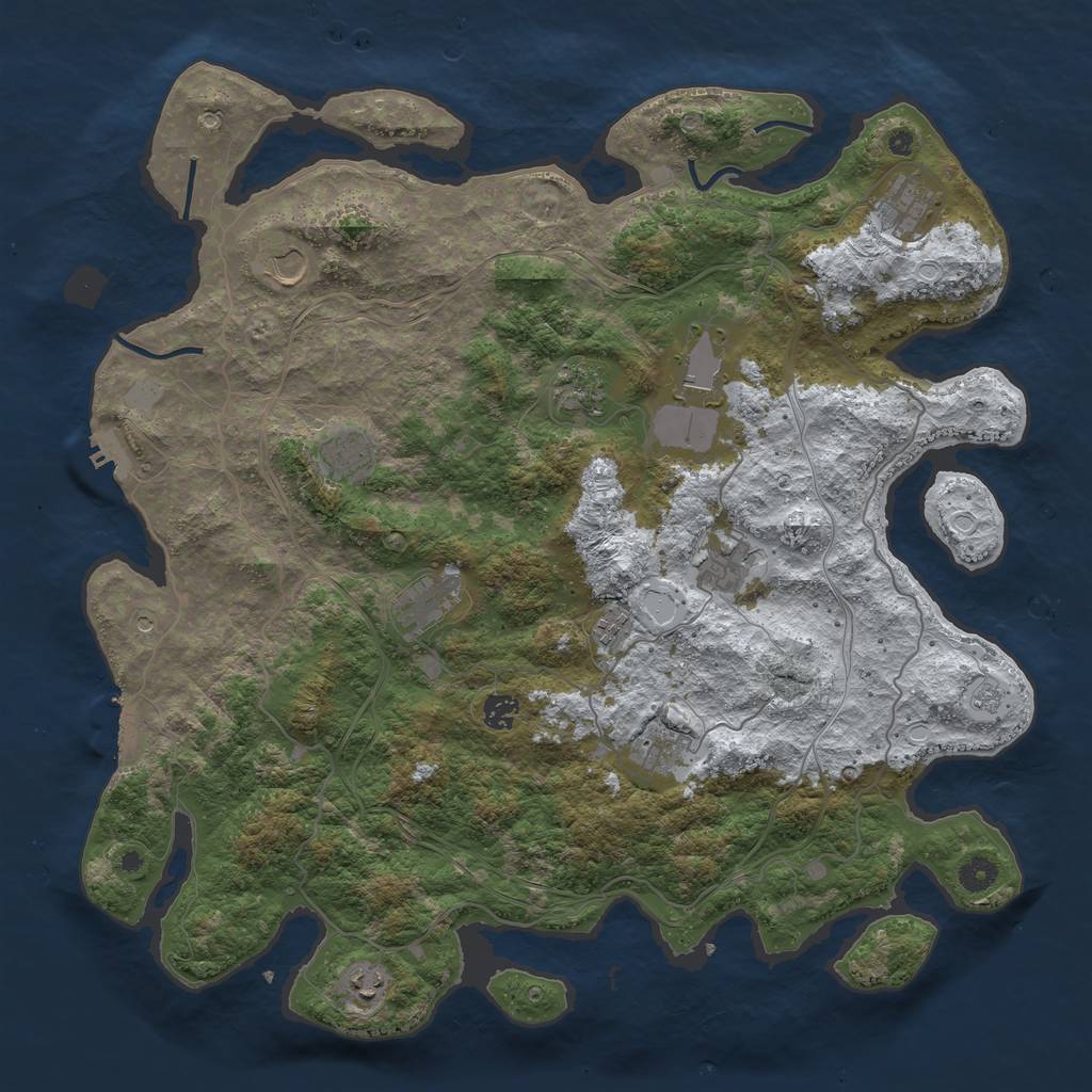 Rust Map: Procedural Map, Size: 4500, Seed: 1294066, 20 Monuments