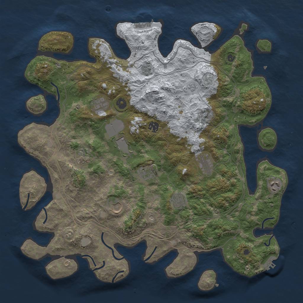 Rust Map: Procedural Map, Size: 4250, Seed: 1369314867, 19 Monuments