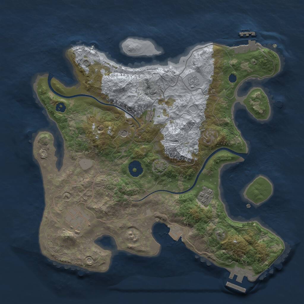 Rust Map: Procedural Map, Size: 3000, Seed: 6682, 8 Monuments