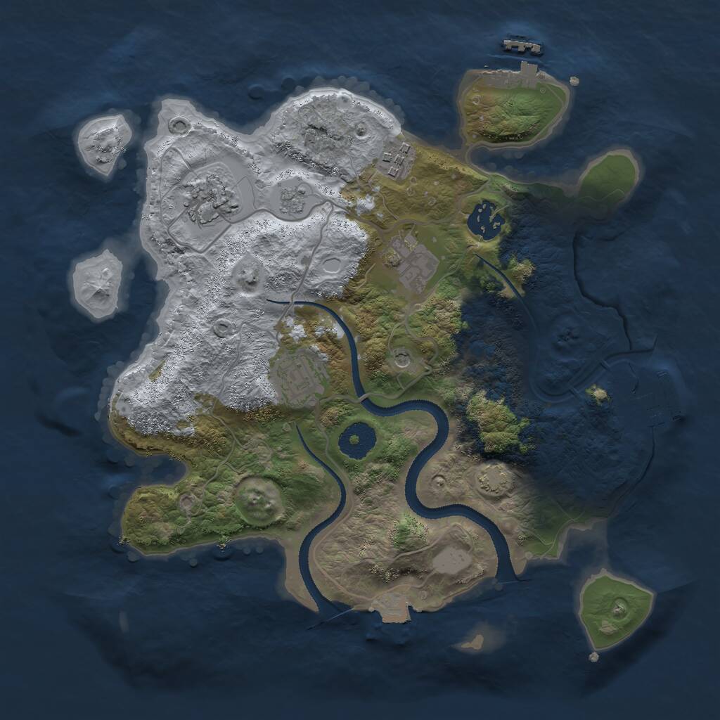 Rust Map: Procedural Map, Size: 3000, Seed: 28880545, 11 Monuments