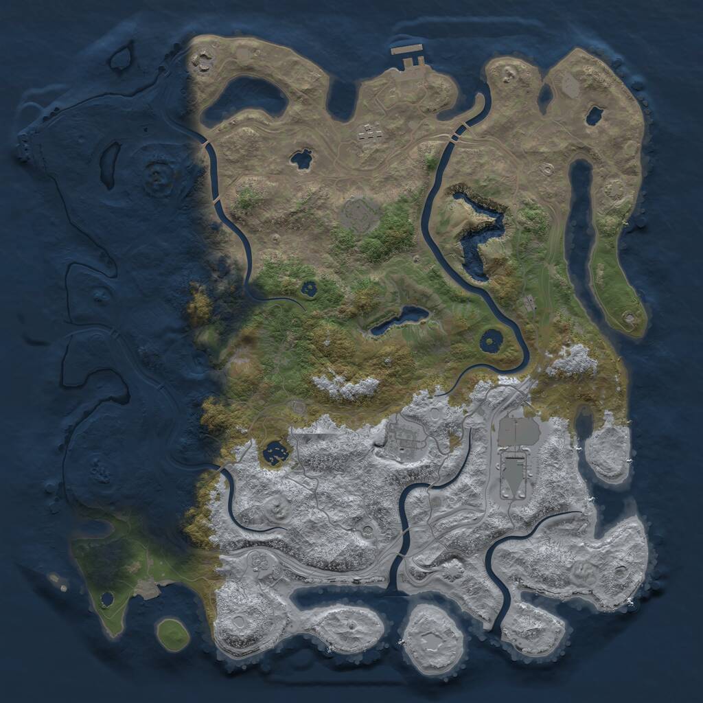 Rust Map: Procedural Map, Size: 4500, Seed: 941544578, 12 Monuments