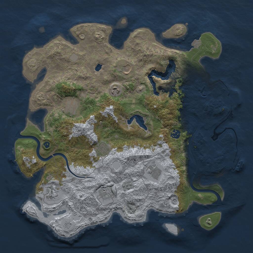 Rust Map: Procedural Map, Size: 4000, Seed: 11924545, 15 Monuments