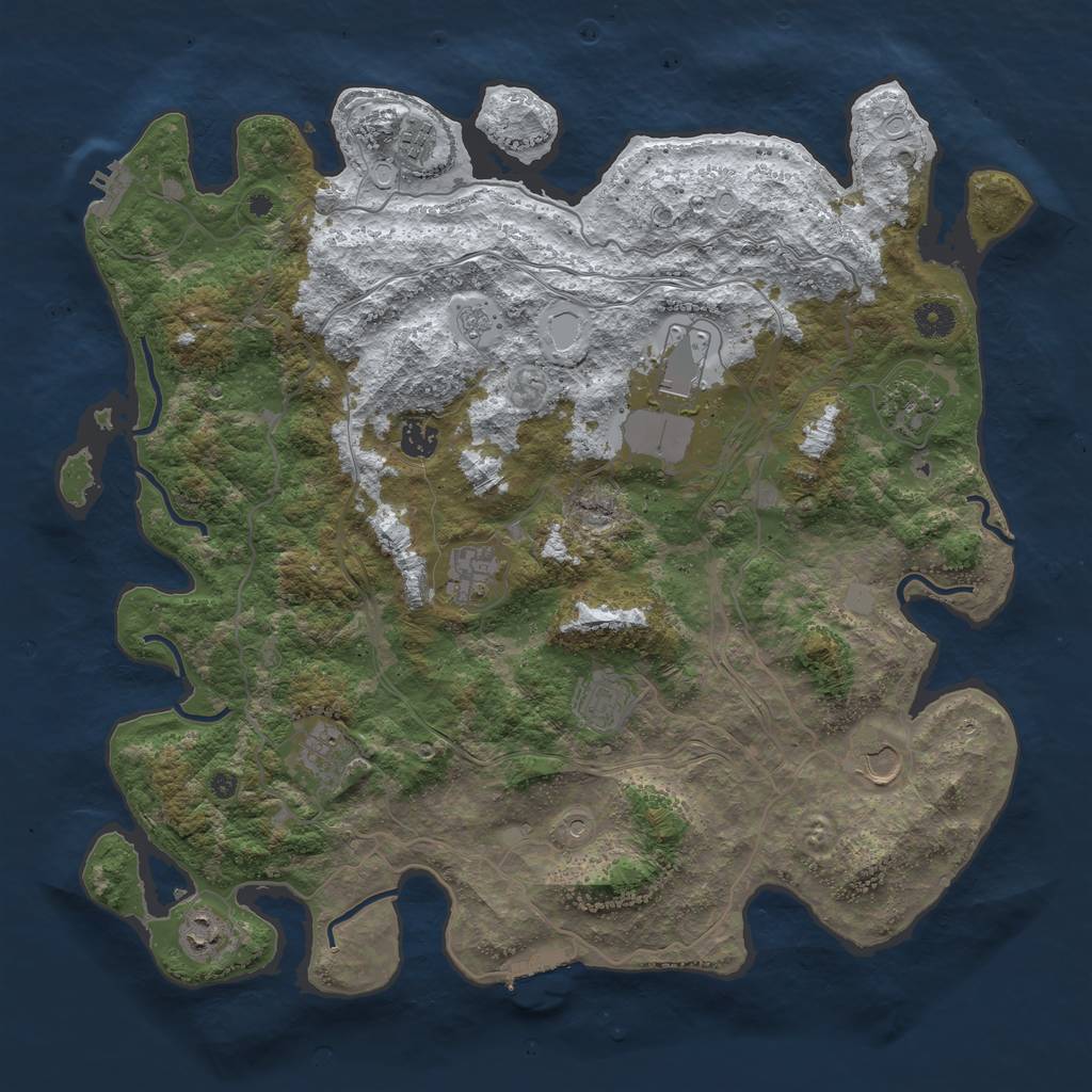 Rust Map: Procedural Map, Size: 4250, Seed: 1337592, 18 Monuments