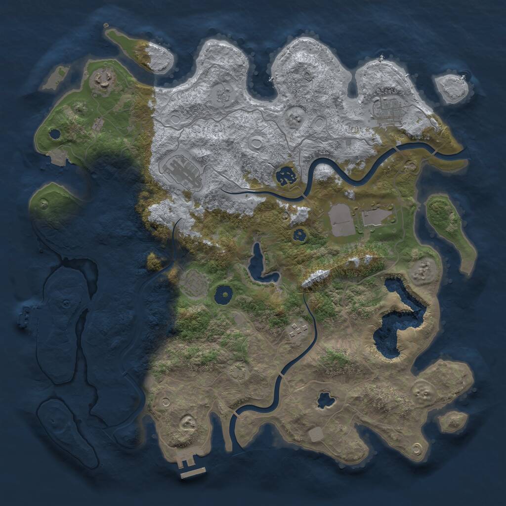 Rust Map: Procedural Map, Size: 4000, Seed: 299, 13 Monuments