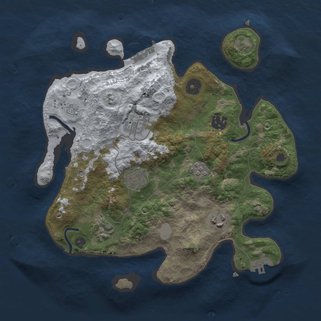 Rust Map: Procedural Map, Size: 3000, Seed: 756, 14 Monuments