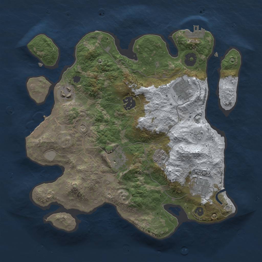 Rust Map: Procedural Map, Size: 3000, Seed: 214748364, 15 Monuments