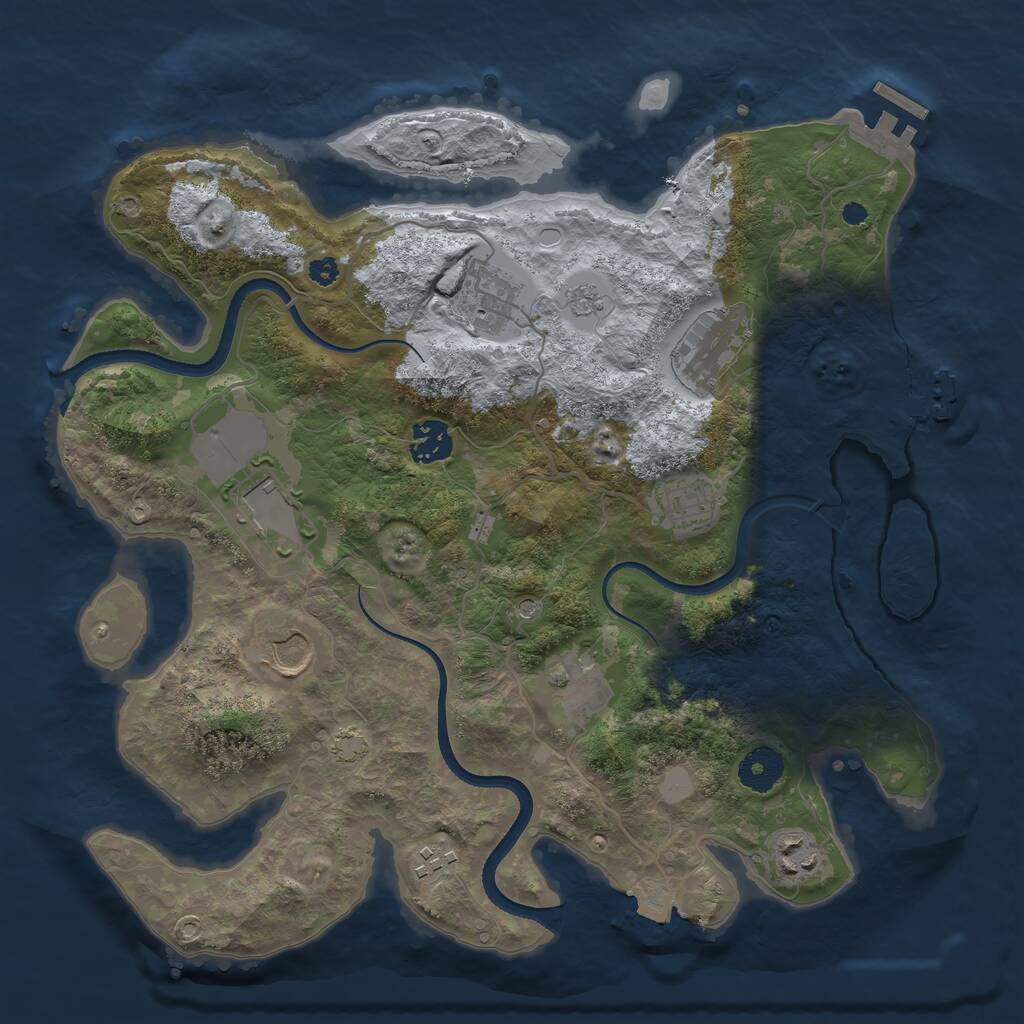 Rust Map: Procedural Map, Size: 3500, Seed: 331312311, 15 Monuments