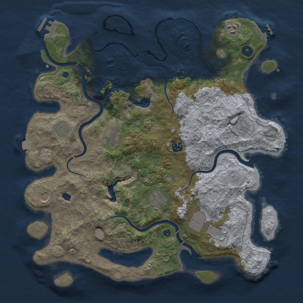 Rust Map: Procedural Map, Size: 4111, Seed: 2784, 15 Monuments