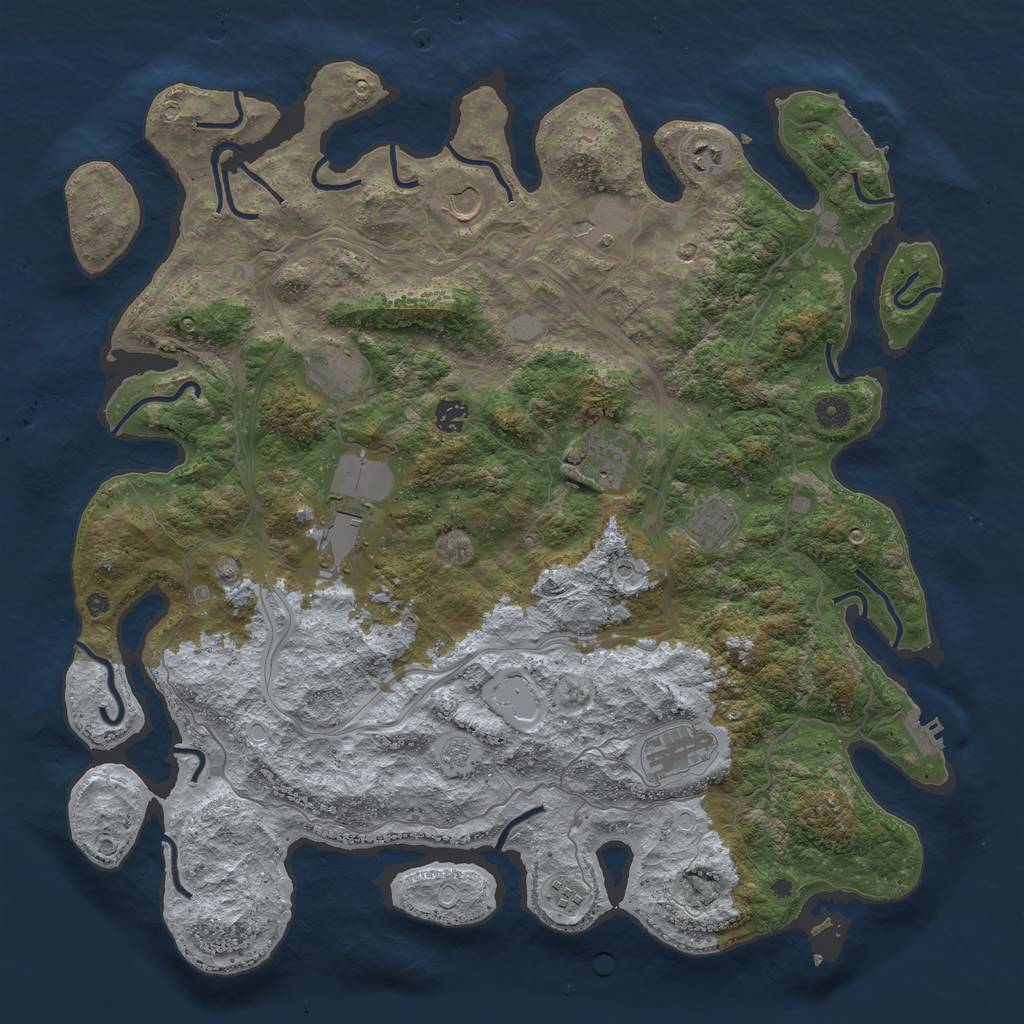 Rust Map: Procedural Map, Size: 4500, Seed: 118395276, 19 Monuments
