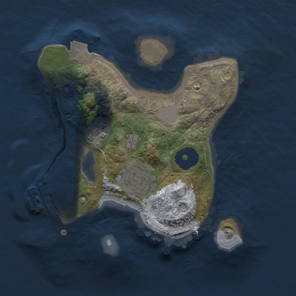 Rust Map: Procedural Map, Size: 2000, Seed: 45423, 4 Monuments