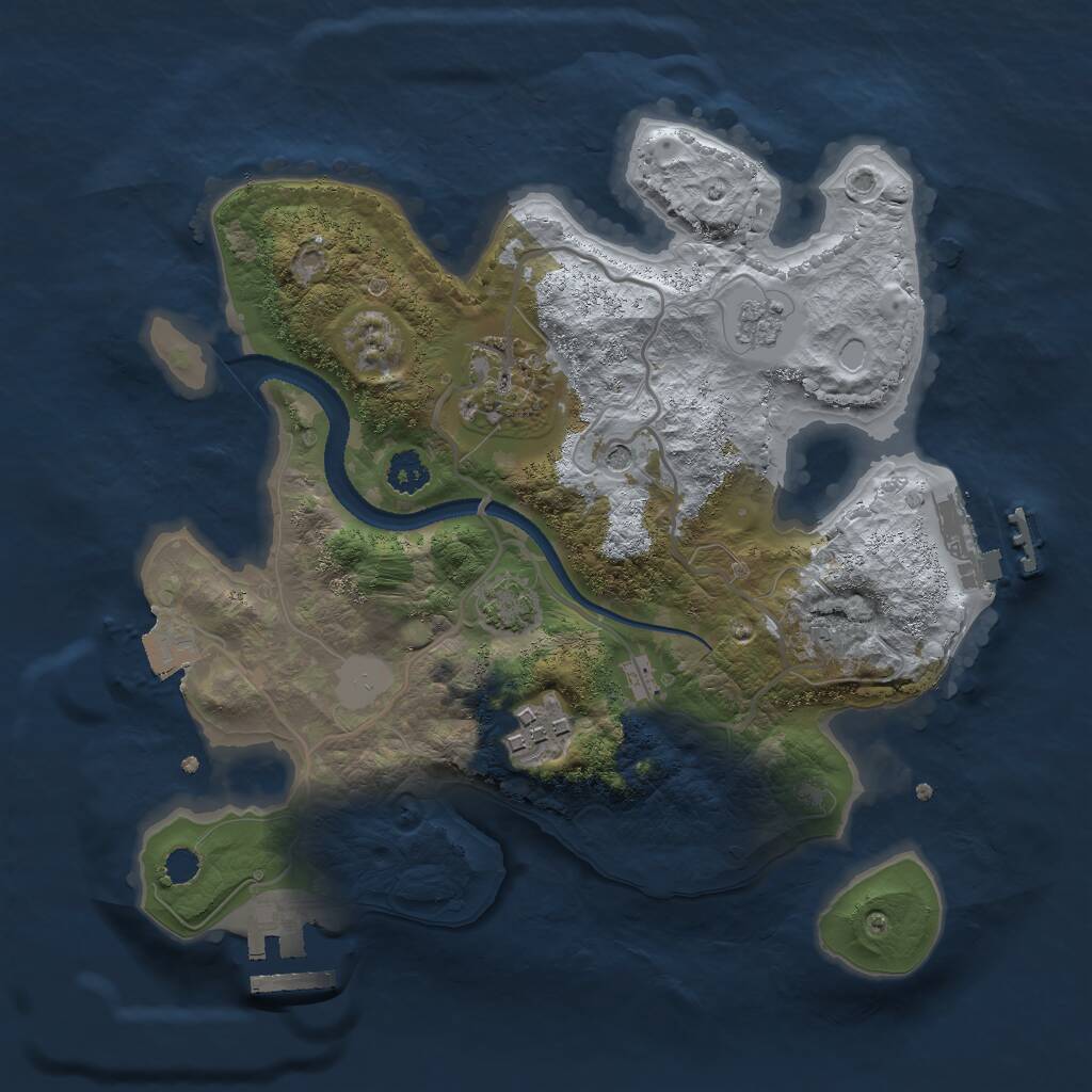 Rust Map: Procedural Map, Size: 2600, Seed: 42069, 8 Monuments