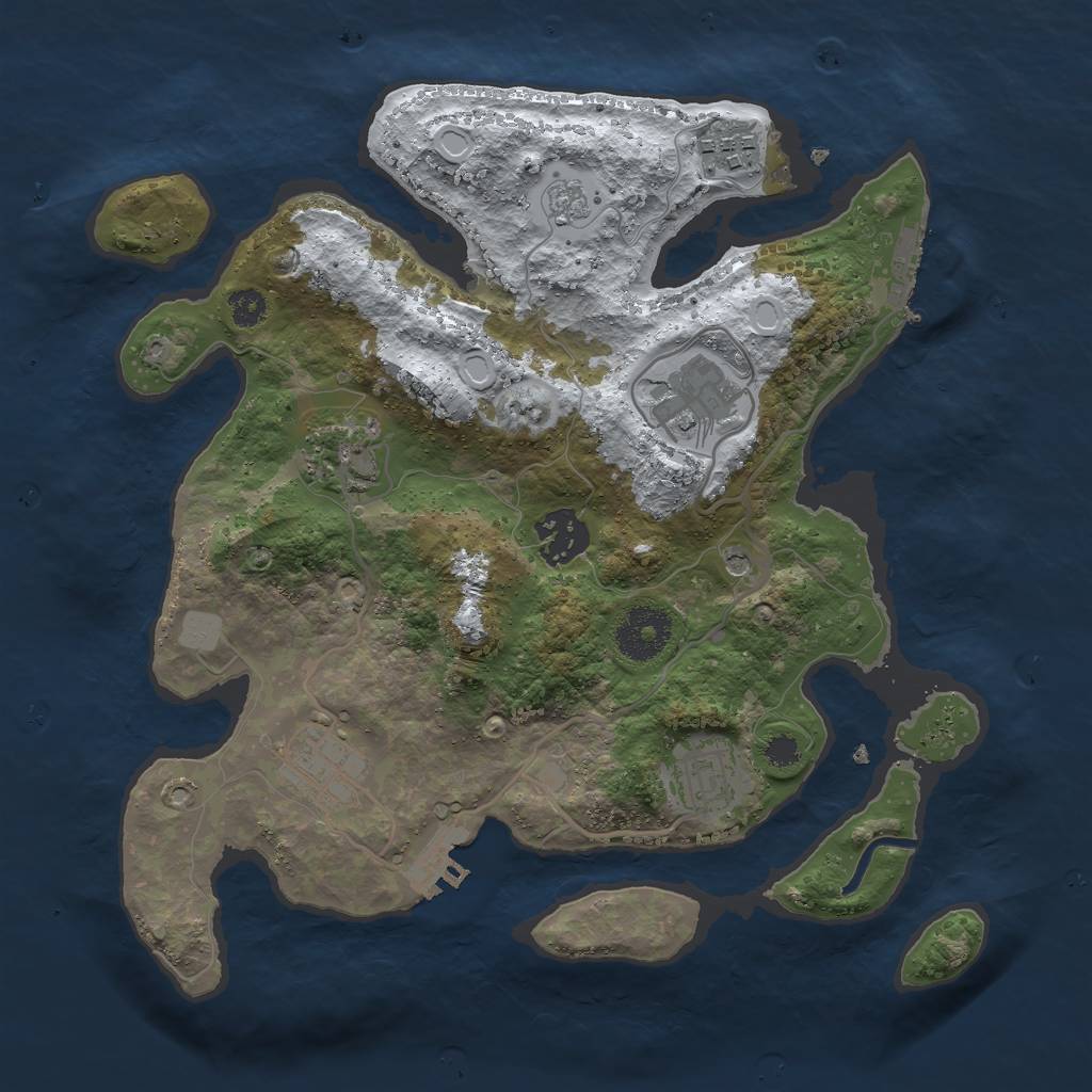 Rust Map: Procedural Map, Size: 3000, Seed: 96601572, 15 Monuments