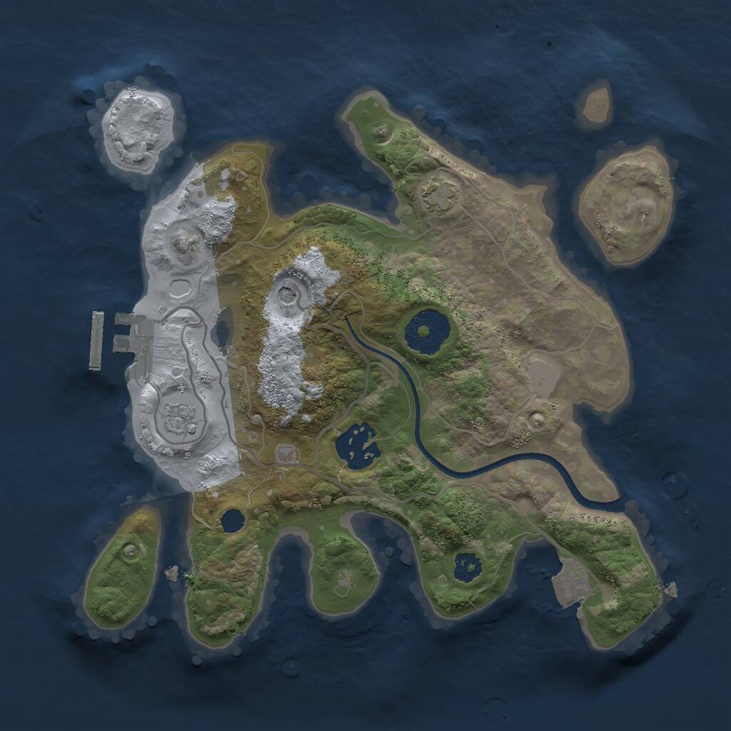 Rust Map: Procedural Map, Size: 2500, Seed: 37914682, 6 Monuments