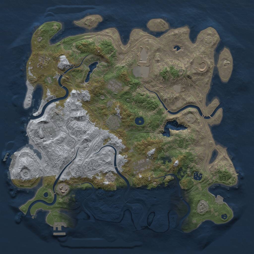 Rust Map: Procedural Map, Size: 4250, Seed: 108373535, 16 Monuments