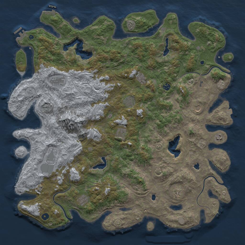 Rust Map: Procedural Map, Size: 5200, Seed: 144658, 17 Monuments