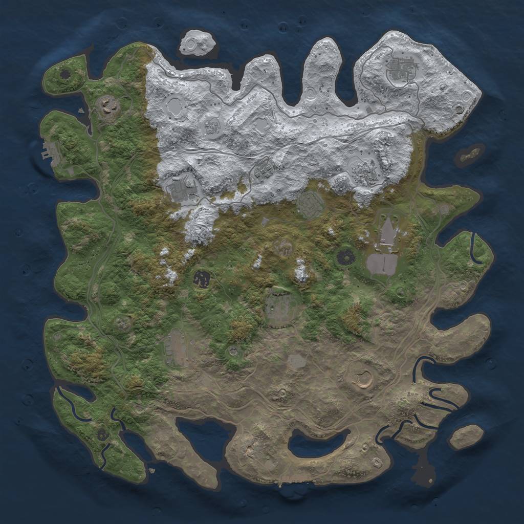 Rust Map: Procedural Map, Size: 4500, Seed: 23215, 20 Monuments